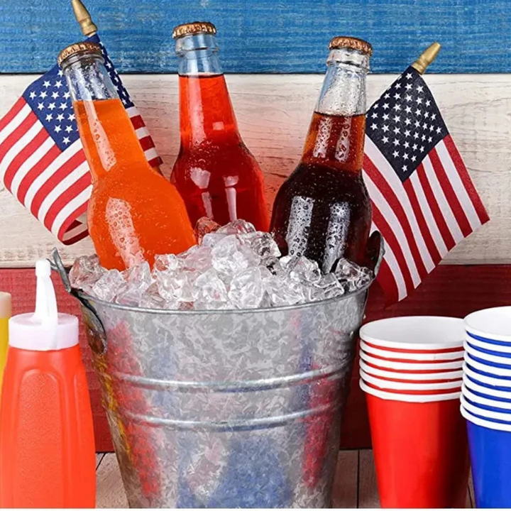 USA Flag Handheld Stick Mini Flags Sports Events