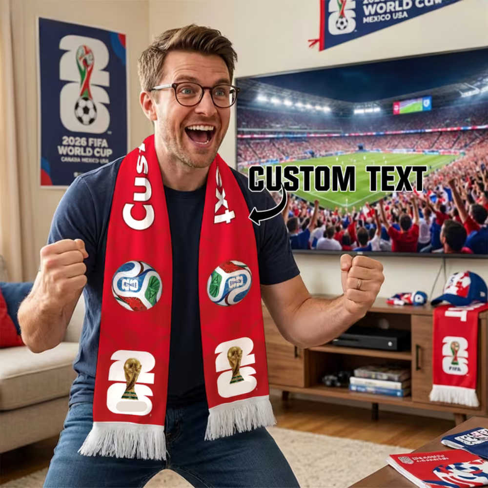Custom Scarf Mexico Flag Soccer Fan Personalized Text Banner