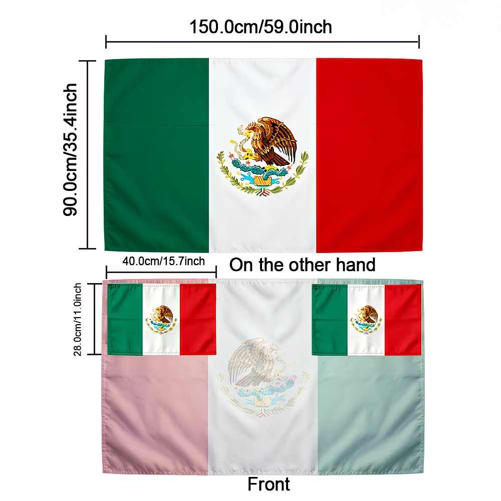Flag Banner Soccer Cape Mexico Fan Wearable Game Day Large