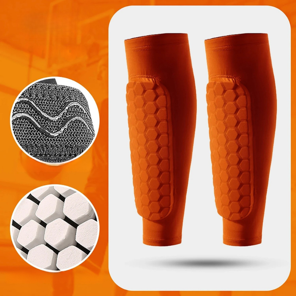 World Cup Football Shin Guard Sleeves Honeycomb Padded Compression