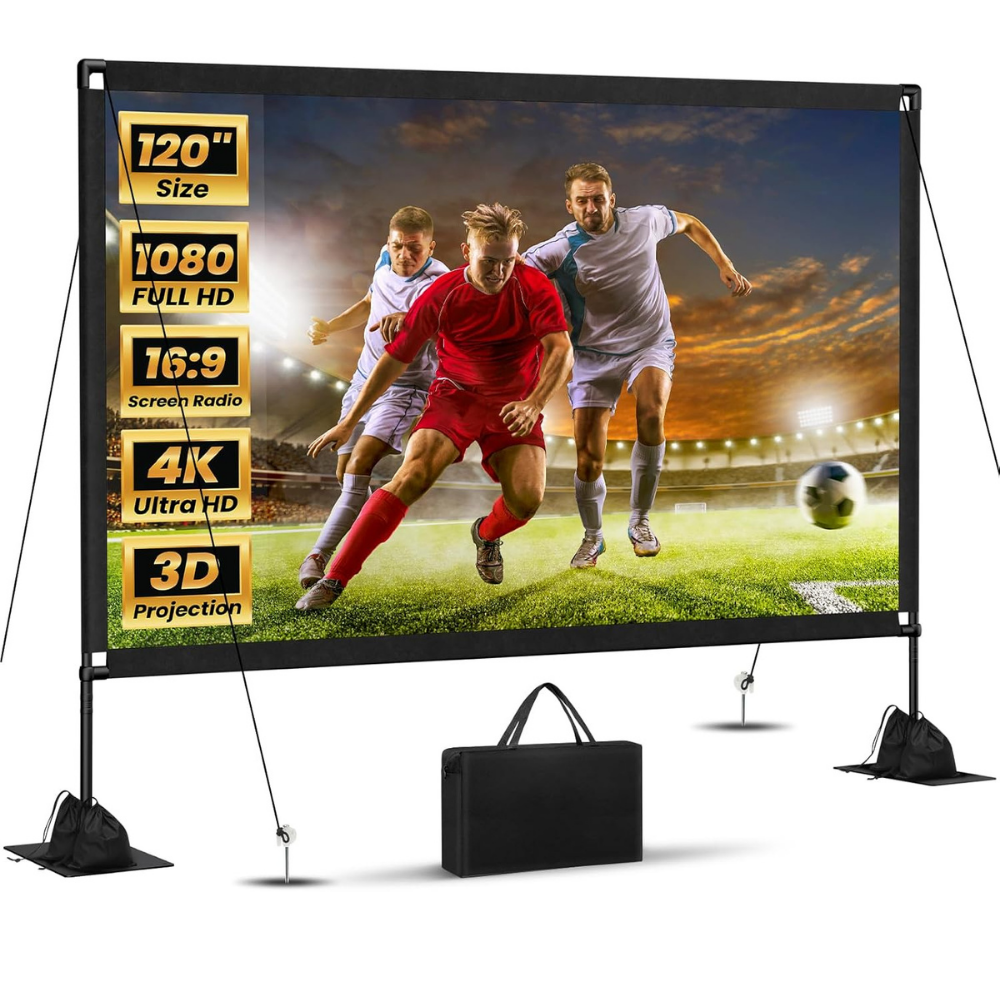 Portable Outdoor Projector Screen Stand Easy Setup Stable Viewing