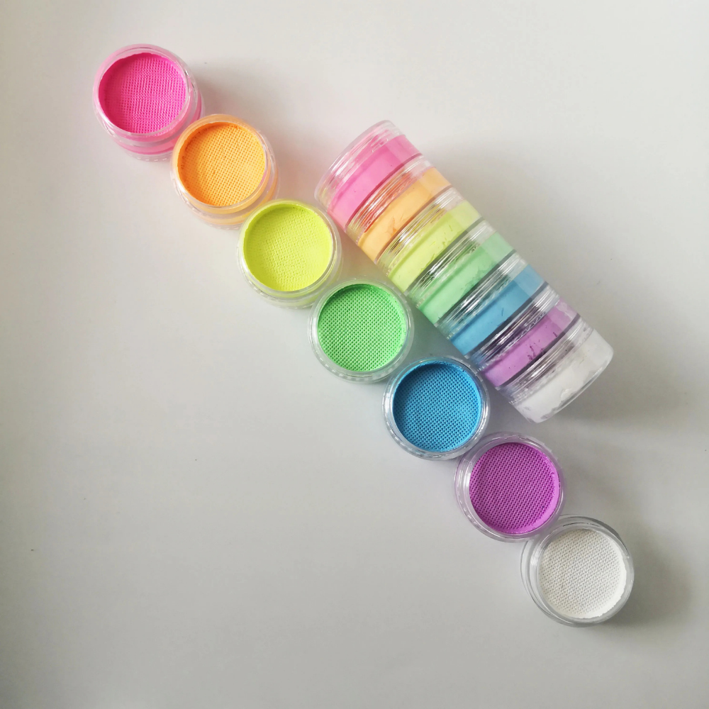 World Cup Rainbow Face Paint Set Neon Split Cake Body
