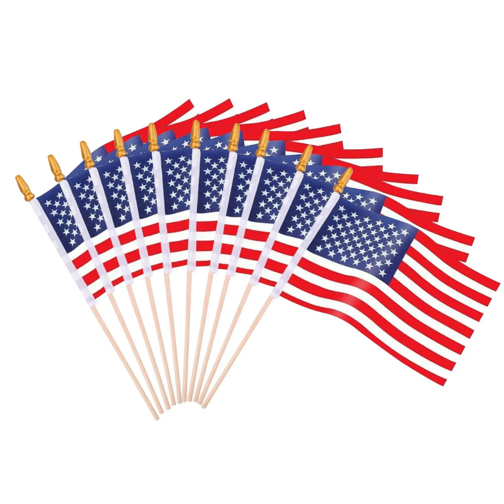 USA Flag Handheld Stick Mini Flags Sports Events