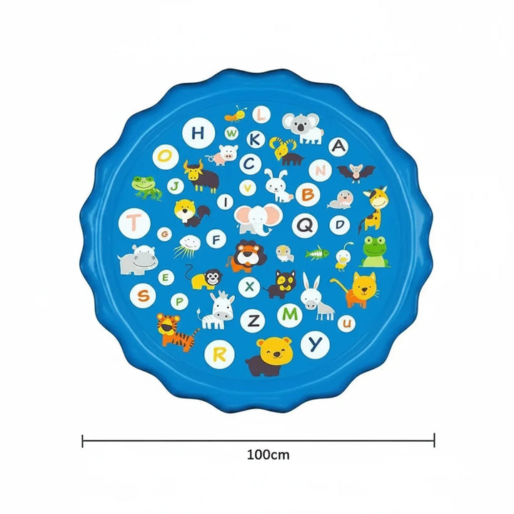 Inflatable Splash Pad Water Play Mat Animal Letters Design