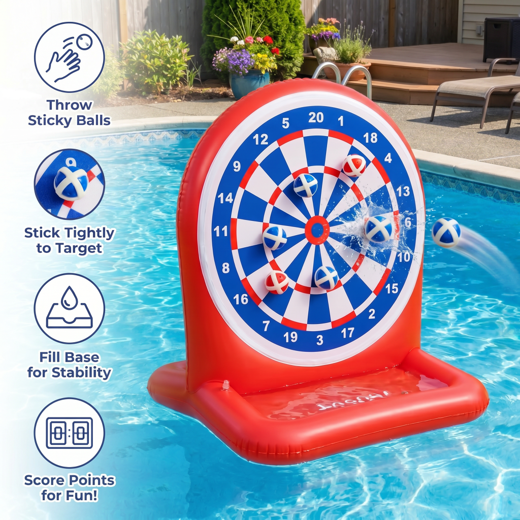 Inflatable Water Target Game Outdoor Fun Sticky Darts