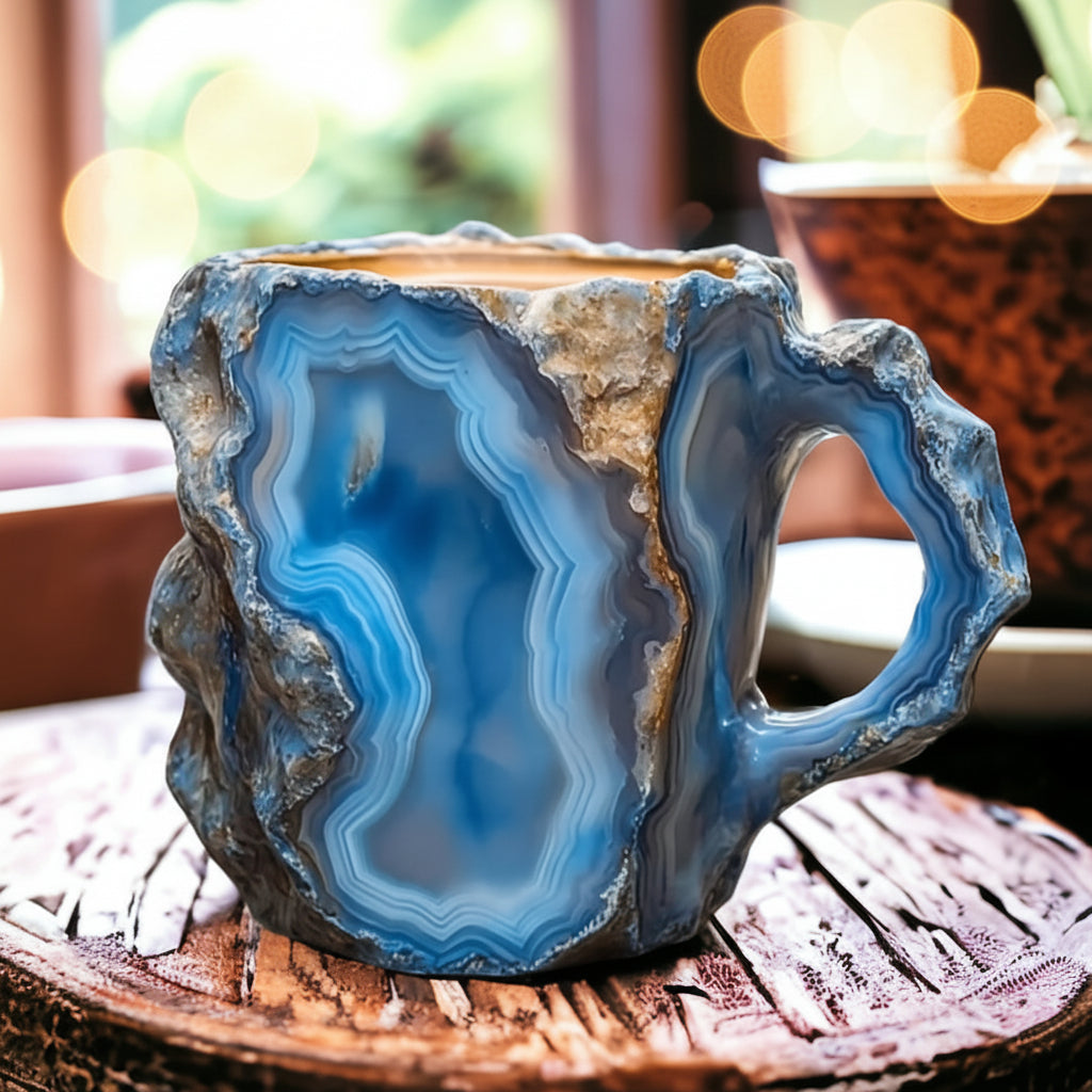 Insulated Coffee Cup Handcrafted Mug Unique Design Crystal