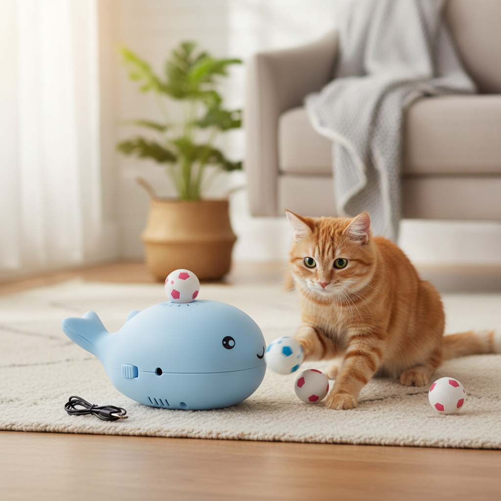 Interactive Cat Toy Fun Ball Dispenser Engaging Playtime