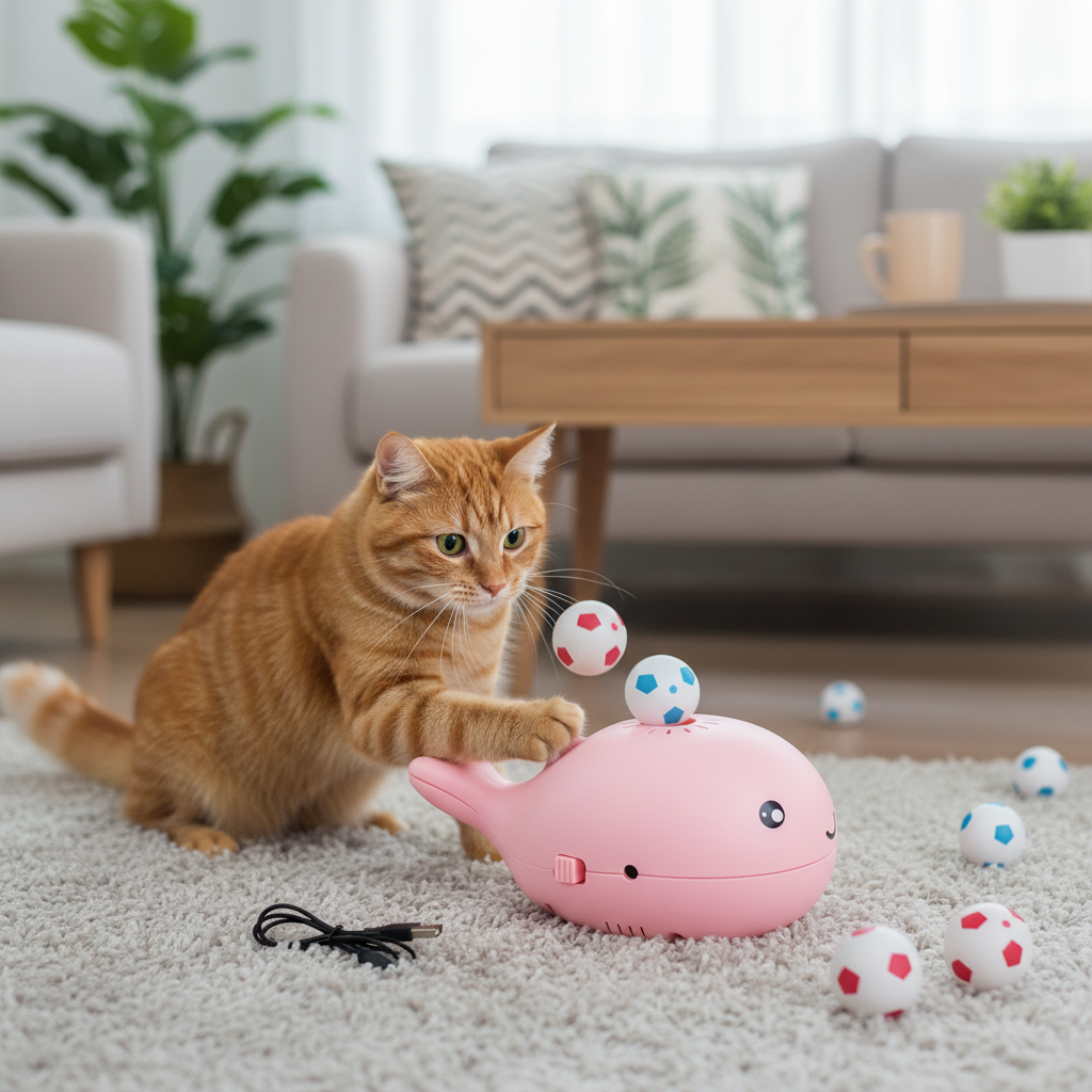 Interactive Cat Toy Fun Ball Dispenser Engaging Playtime