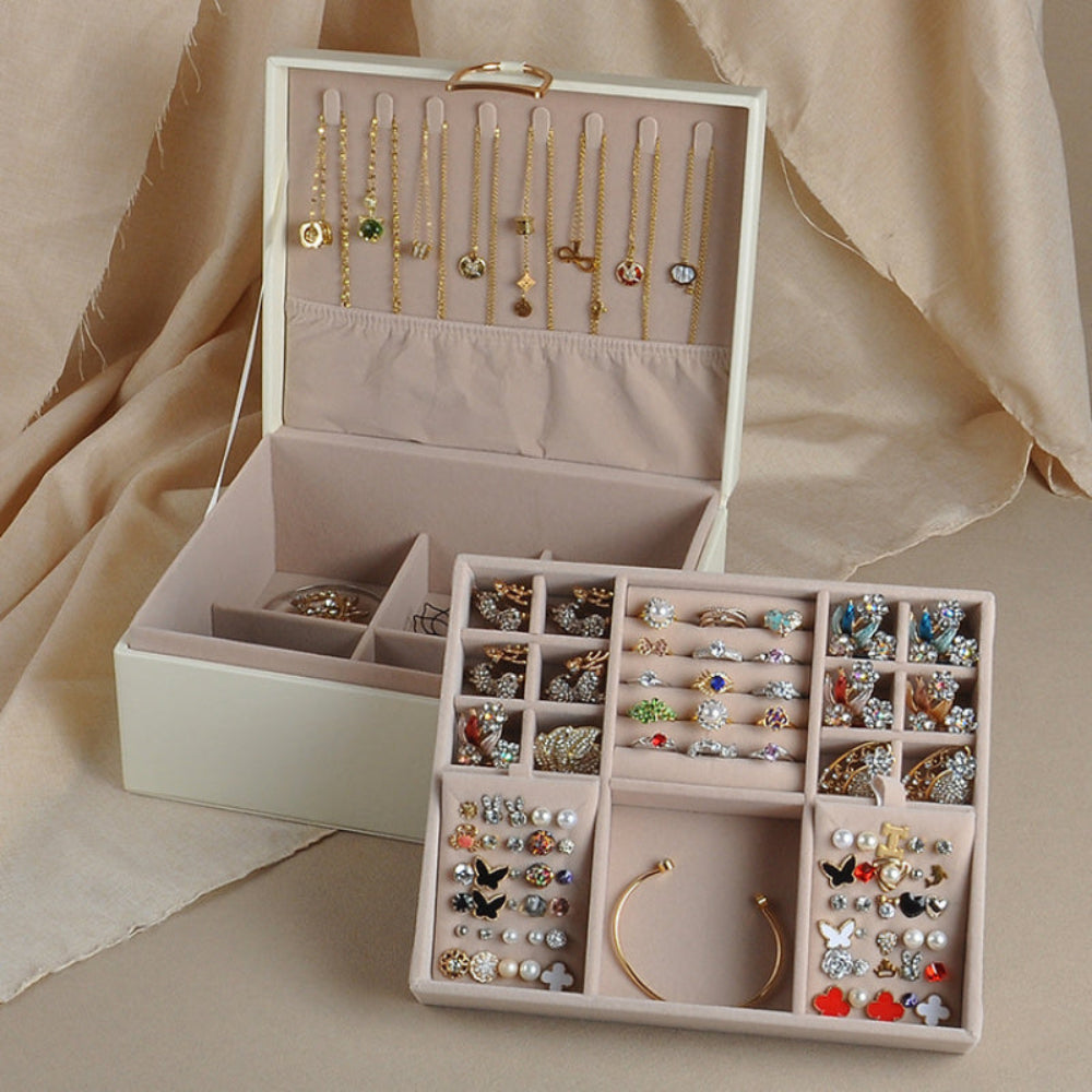 Jewellery Box Organizer Mothers Day 2 Layer Storage Case Tray