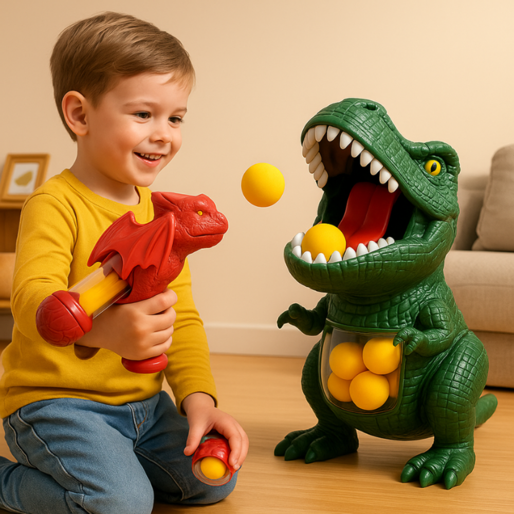 Kids Dinosaur Toy Interactive Game Foam Shooter Set