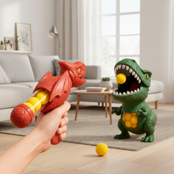 Kids Dinosaur Toy Interactive Game Foam Shooter Set