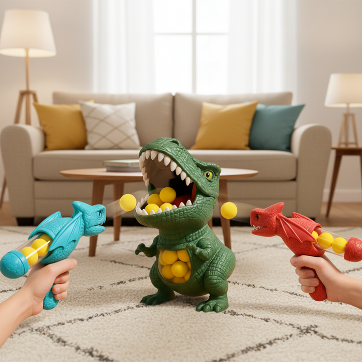 Kids Dinosaur Toy Interactive Game Foam Shooter Set
