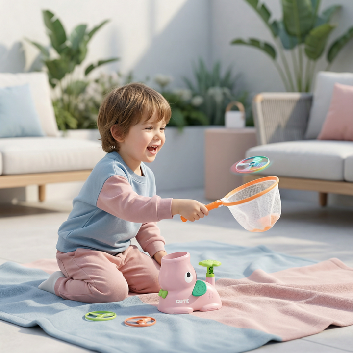 Kids Outdoor Toy Disc Launcher Outdoor Play Equipment