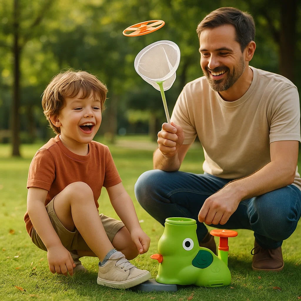 Kids Outdoor Toy Disc Launcher Outdoor Play Equipment