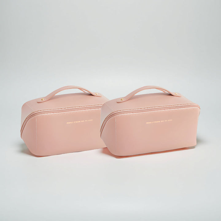 Makeup Bag Travel Organizer PU Shell Cosmetic Case Large Capacity