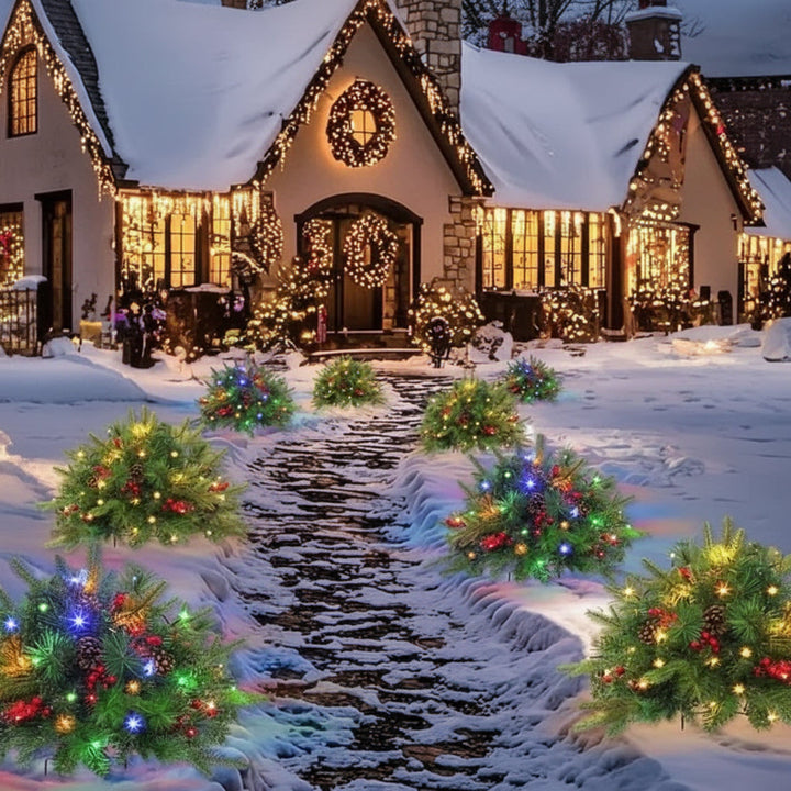 LED Evergreen Urn Filler Festive Holiday Decor