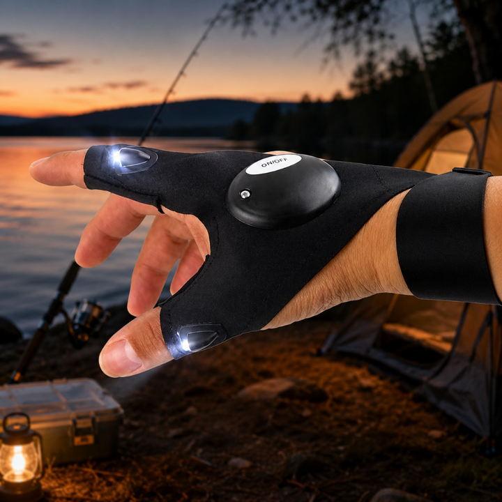 LED Flashlight Gloves Camping Fishing