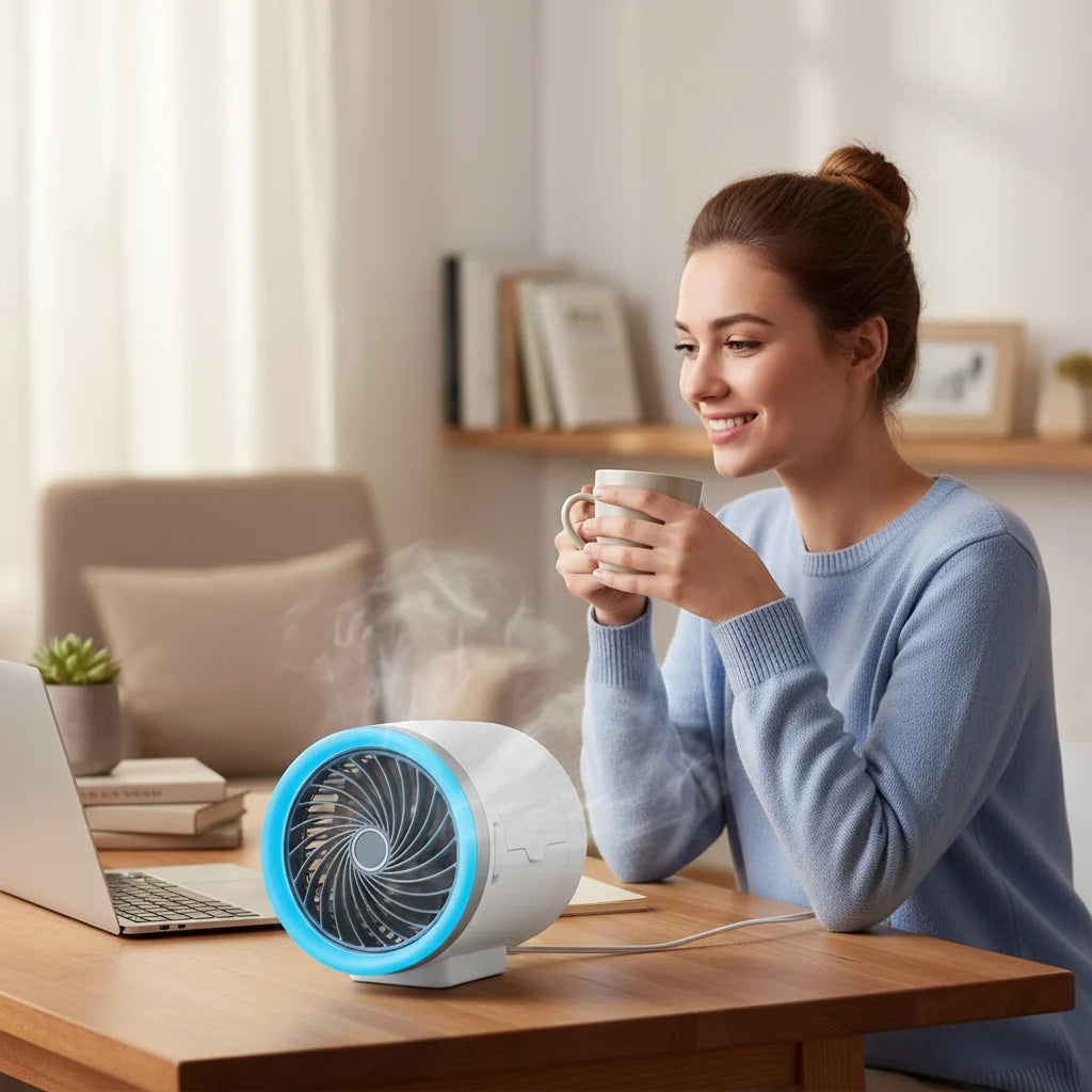 LED Lights Portable Fan Ice Packs Cooling Room