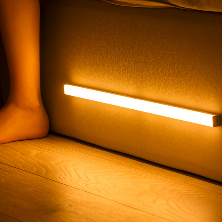 LED Wall Lamp Sensor Bedside Light Wood Frame Night Light Modern Design