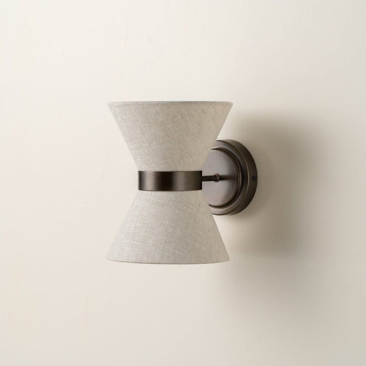 Bronze &amp; Linen Wall Light | Classic Modern Elegance