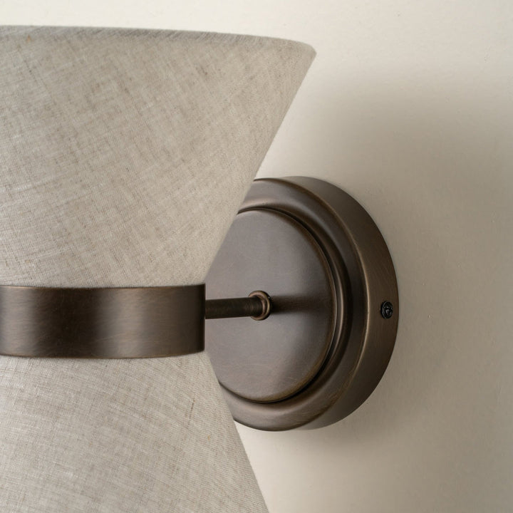 Bronze &amp; Linen Wall Light | Classic Modern Elegance
