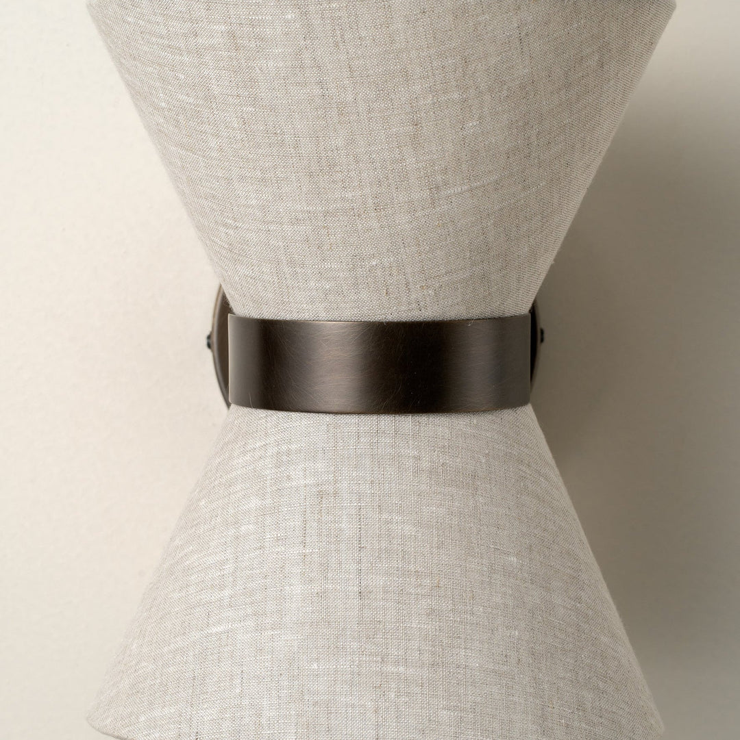 Bronze &amp; Linen Wall Light | Classic Modern Elegance