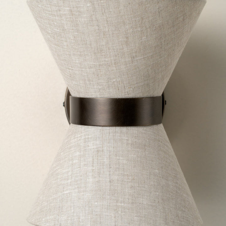 Bronze &amp; Linen Wall Light | Classic Modern Elegance