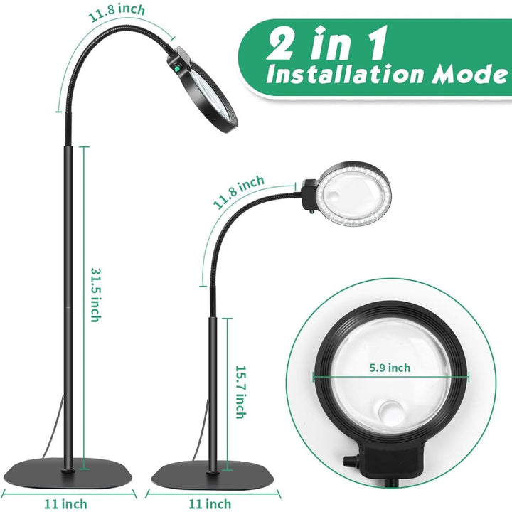 Magnifying Lamp LED Reading Glass Desk Mount