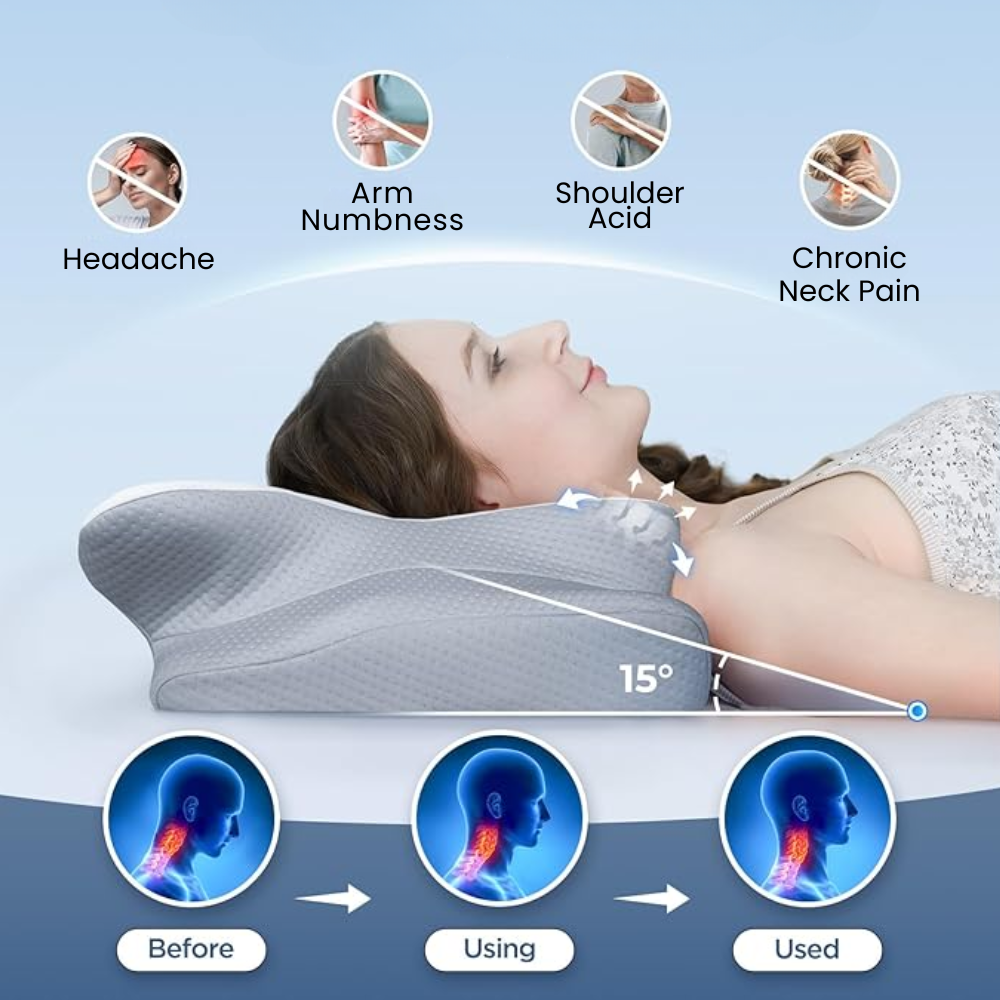 Memory Foam Ergonomic Sleep Support Pillow Anti Snore