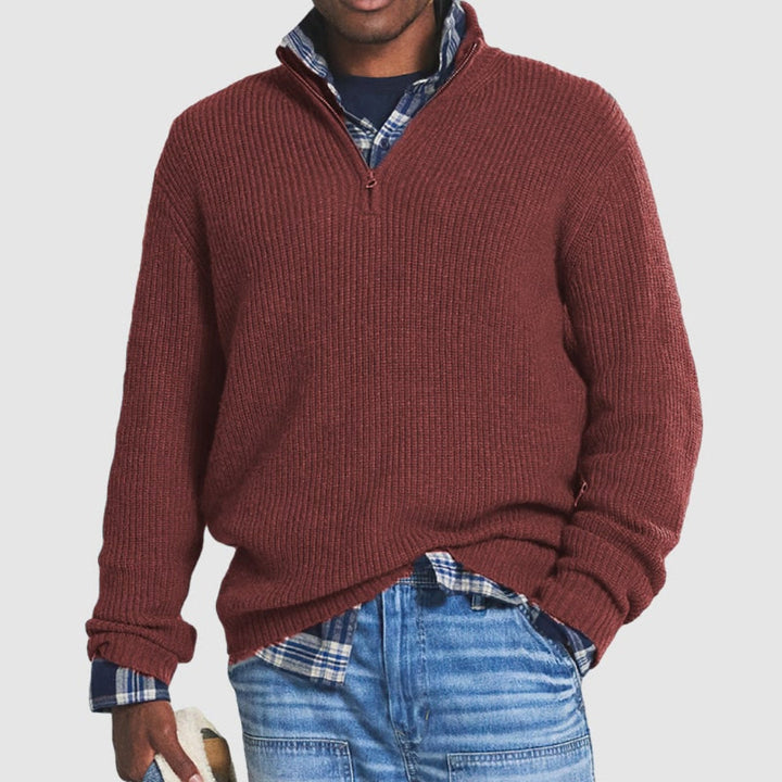 Mens Crew Neck Zipper Jumper Modern Design | Business Casual