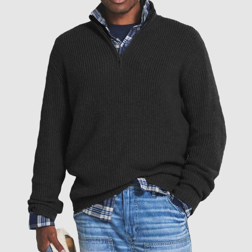 Mens Crew Neck Zipper Jumper Modern Design | Business Casual