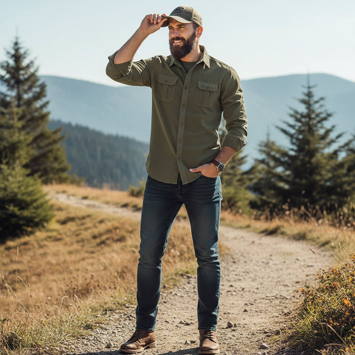 Mens Dress Shirt Button Up Casual Buttoned Collar