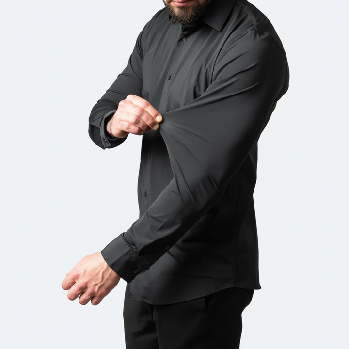 Mens Dress Shirt Stretch Fit Long Sleeve Button Up Design