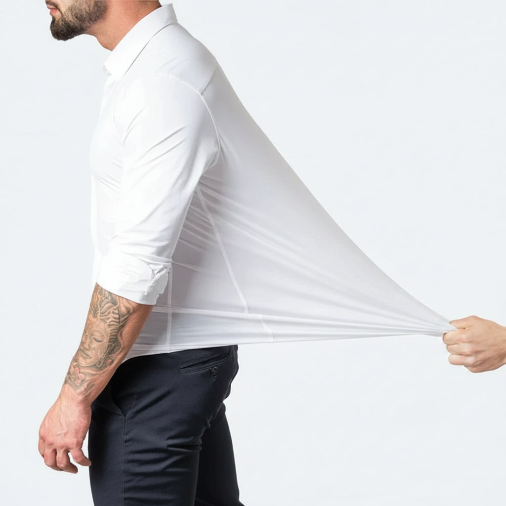 Mens Dress Shirt Stretch Fit Long Sleeve Button Up Design