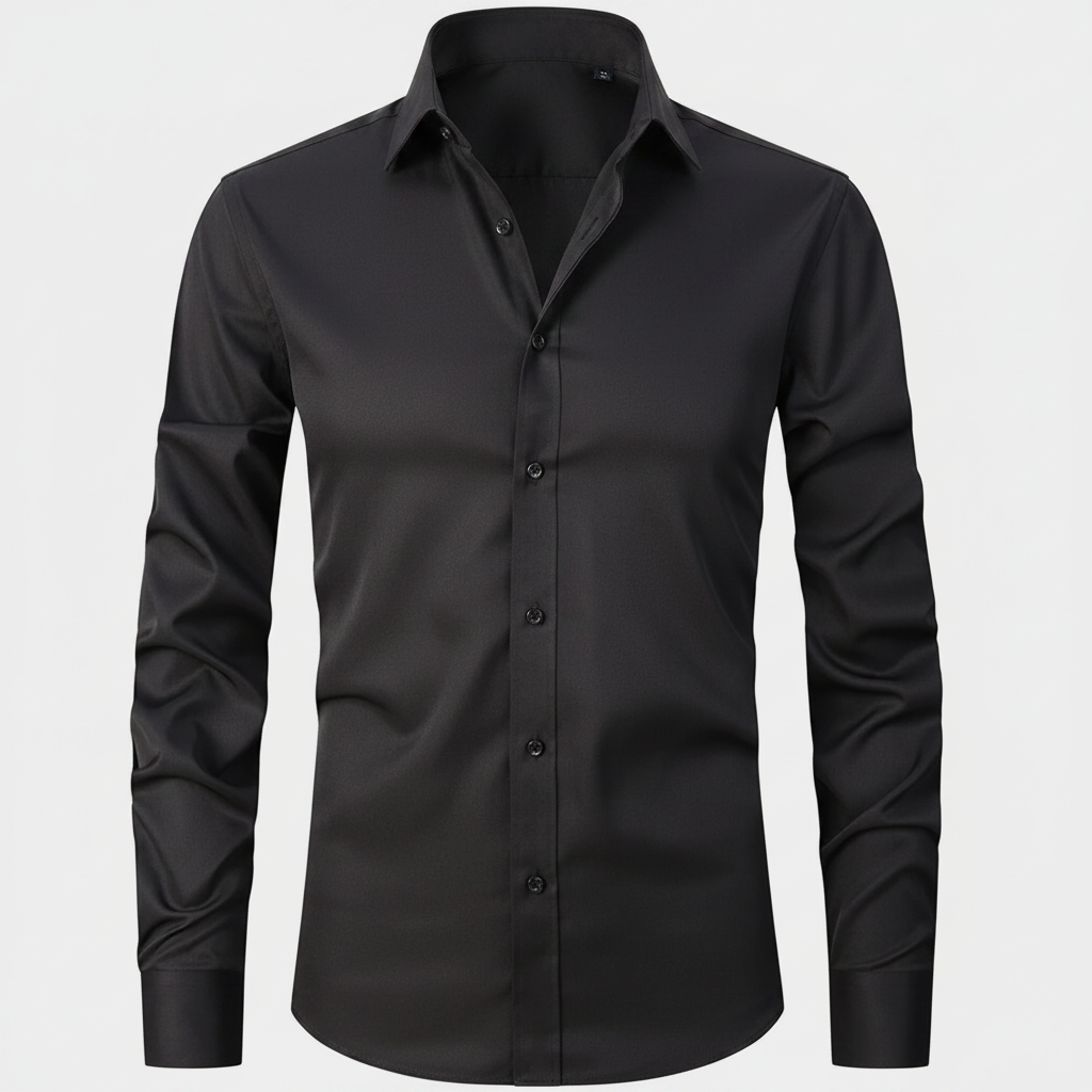 Mens Dress Shirt Stretch Fit Long Sleeve Button Up Design