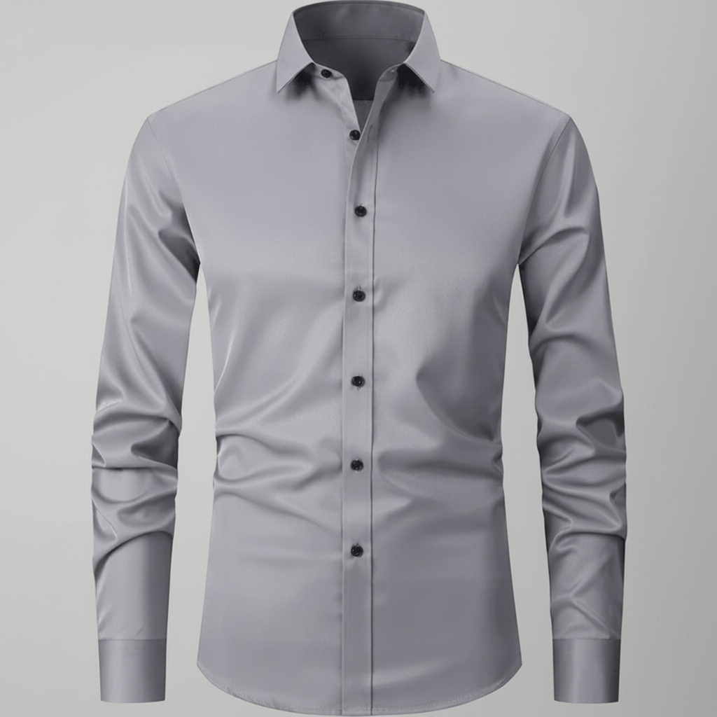 Mens Dress Shirt Stretch Fit Long Sleeve Button Up Design