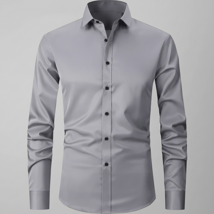 Mens Dress Shirt Stretch Fit Long Sleeve Button Up Design