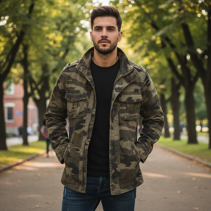 Mens Jacket Zip Up Casual Stylish Outerwear