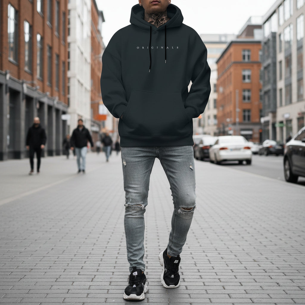Mens Oversized Hoodie Long Sleeves Sweatshirt | Casual