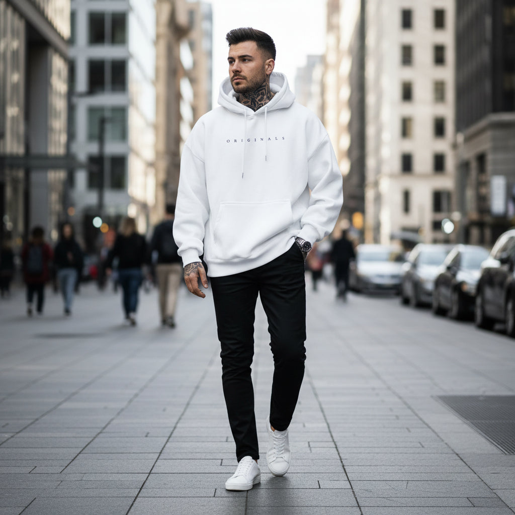 Mens Oversized Hoodie Long Sleeves Sweatshirt | Casual