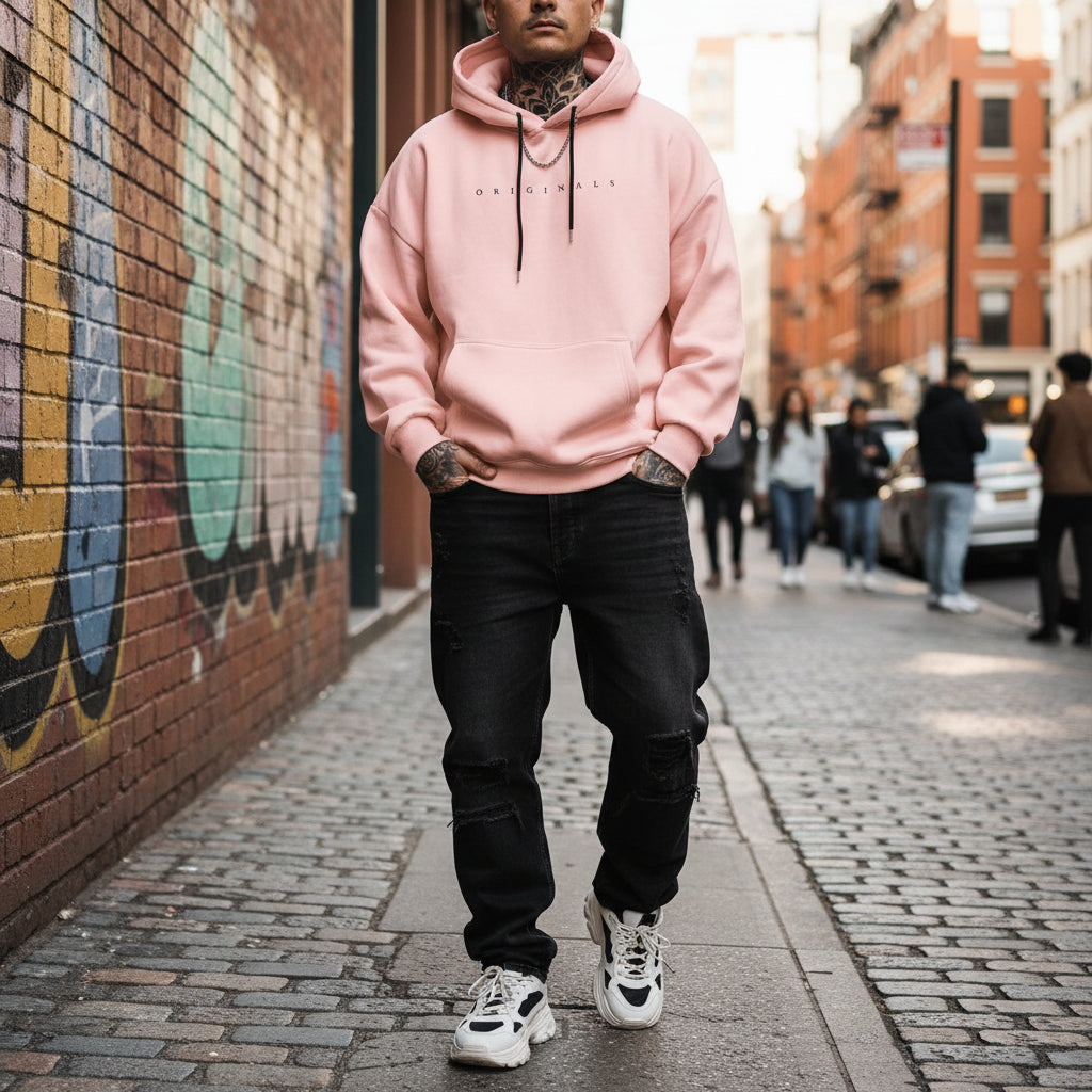 Mens Oversized Hoodie Long Sleeves Sweatshirt | Casual