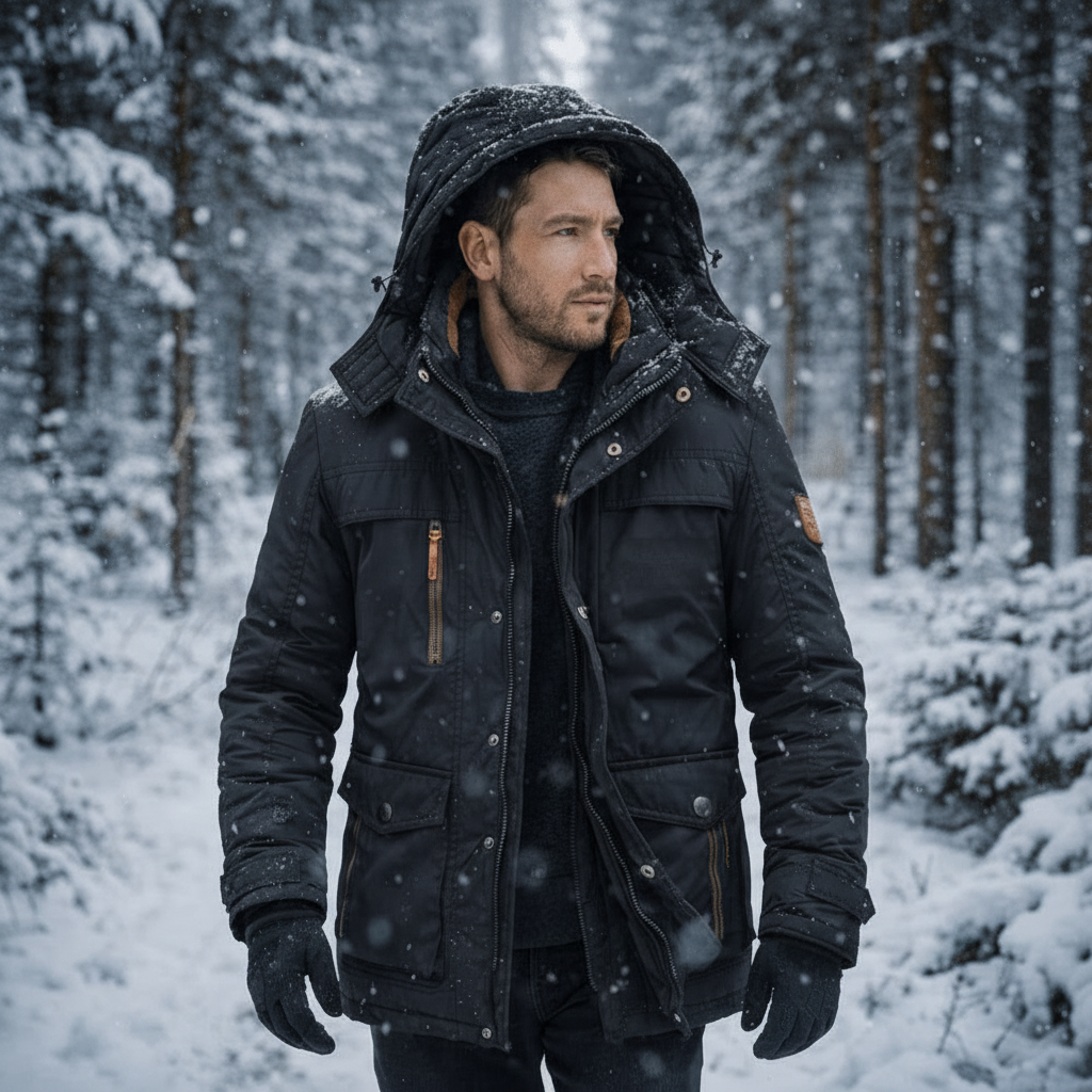 Winter Coat Mens Hooded Insulated Outdoor Jacket