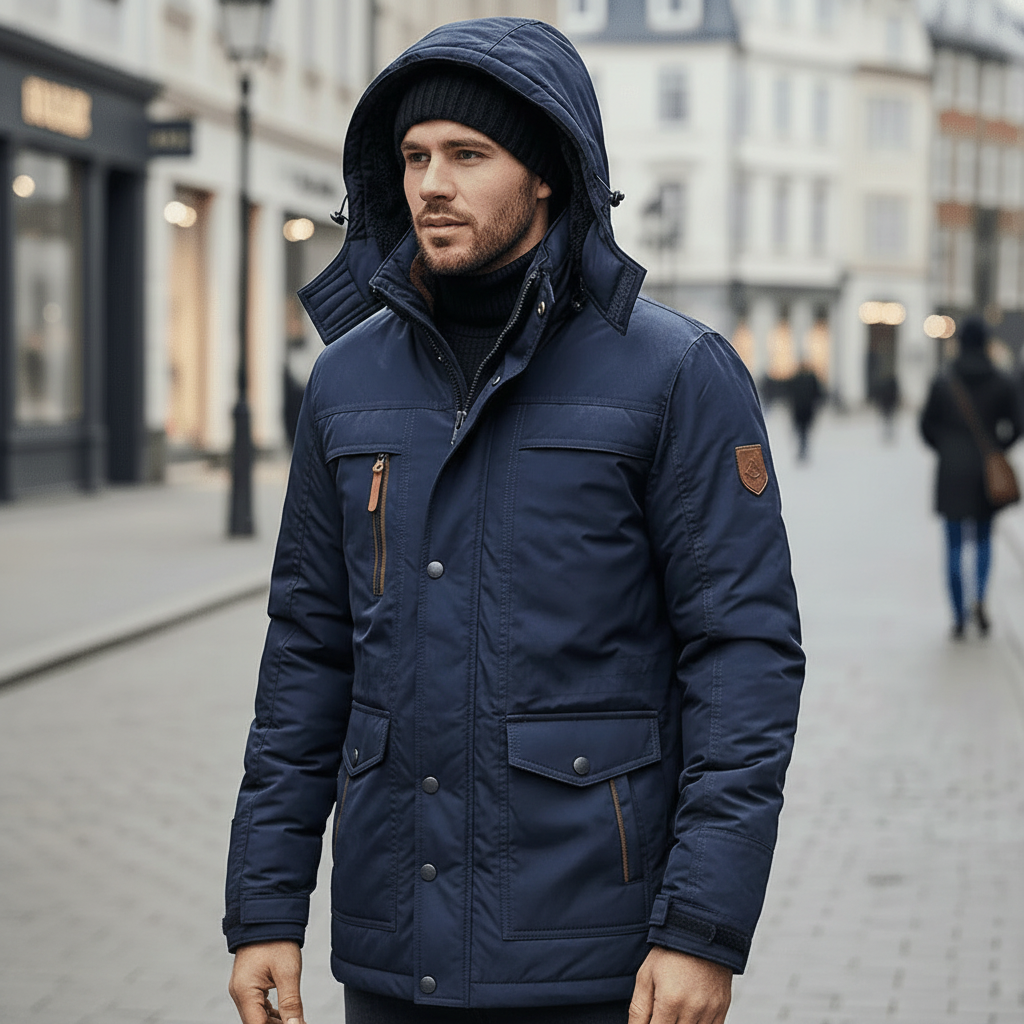 Winter Coat Mens Hooded Insulated Outdoor Jacket