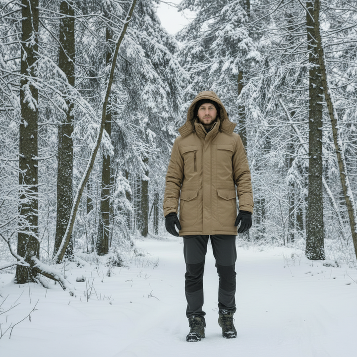 Winter Coat Mens Hooded Insulated Outdoor Jacket