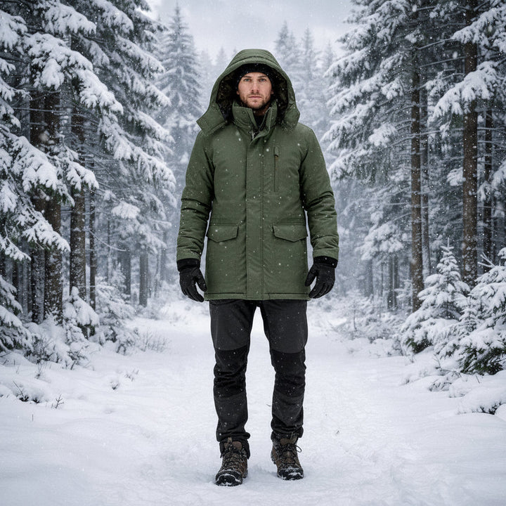 Winter Coat Mens Hooded Insulated Outdoor Jacket