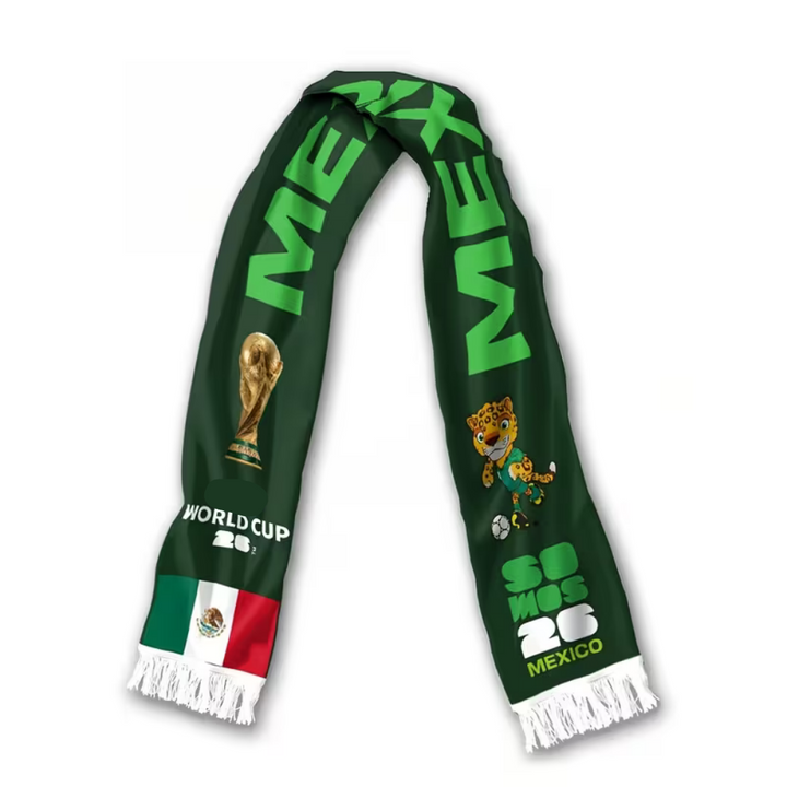 Mexico Flag Soccer Scarf Fringe Knit Supporter