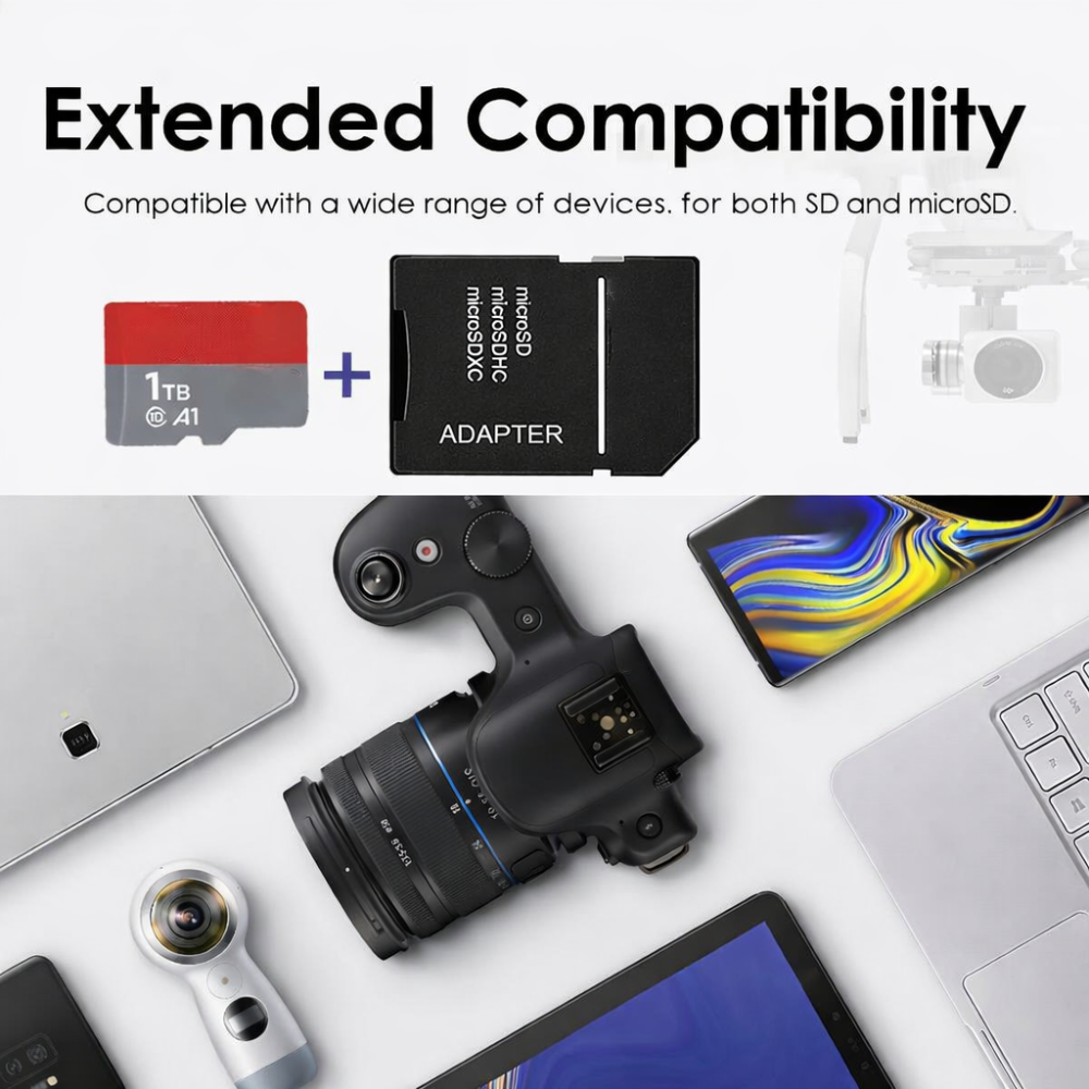 Micro SD Storage Card Adapter High Speed 1TB Memory