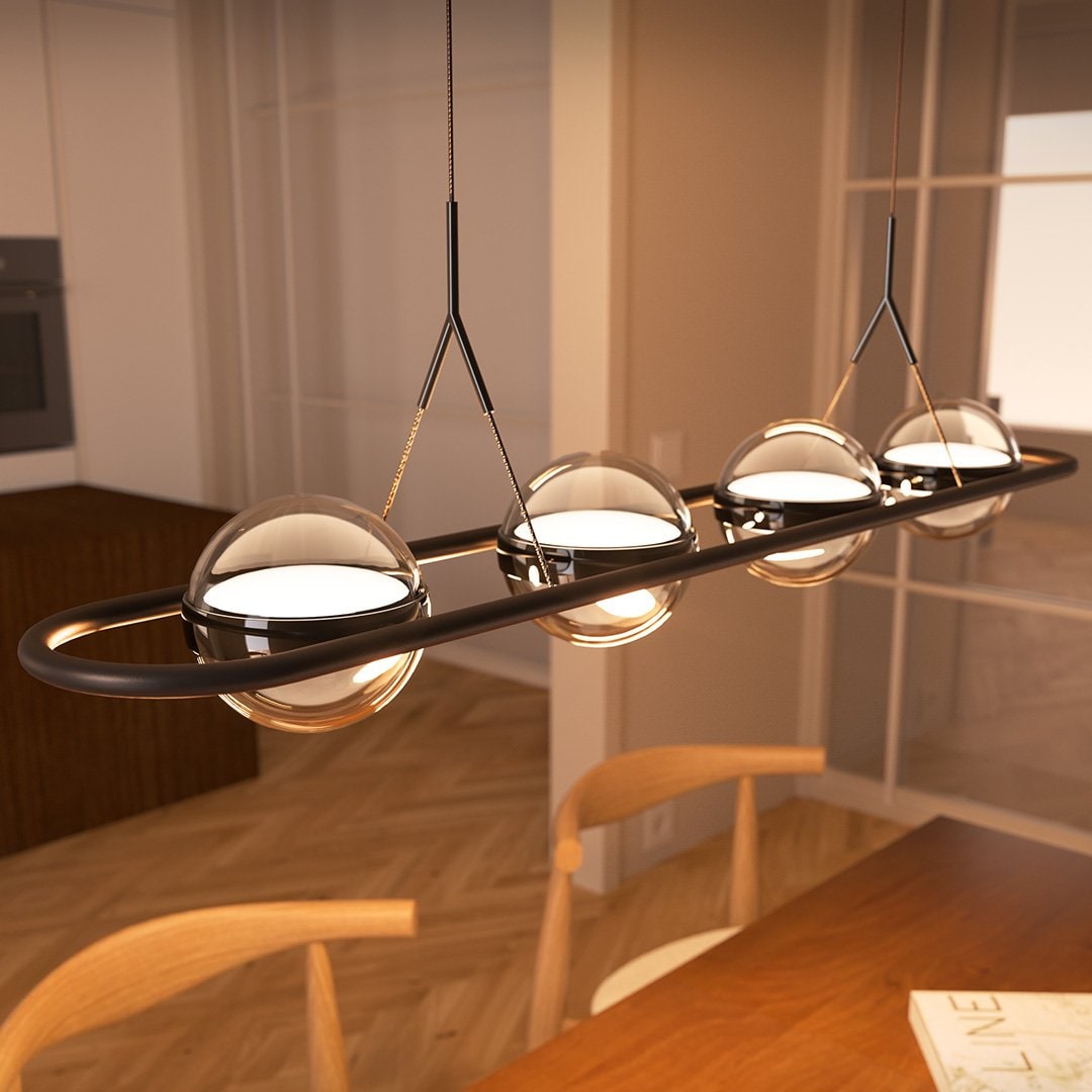 Modern Pendant Light Adjustable Sleek Design Dining Room