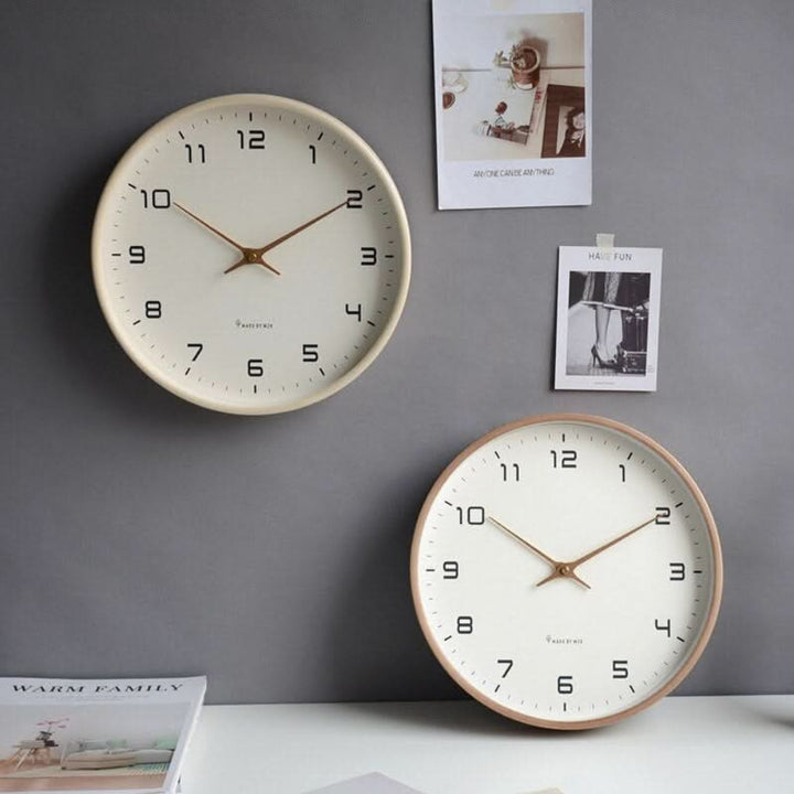 Modern Wall Clock Minimalist Wooden Home Decor Accent