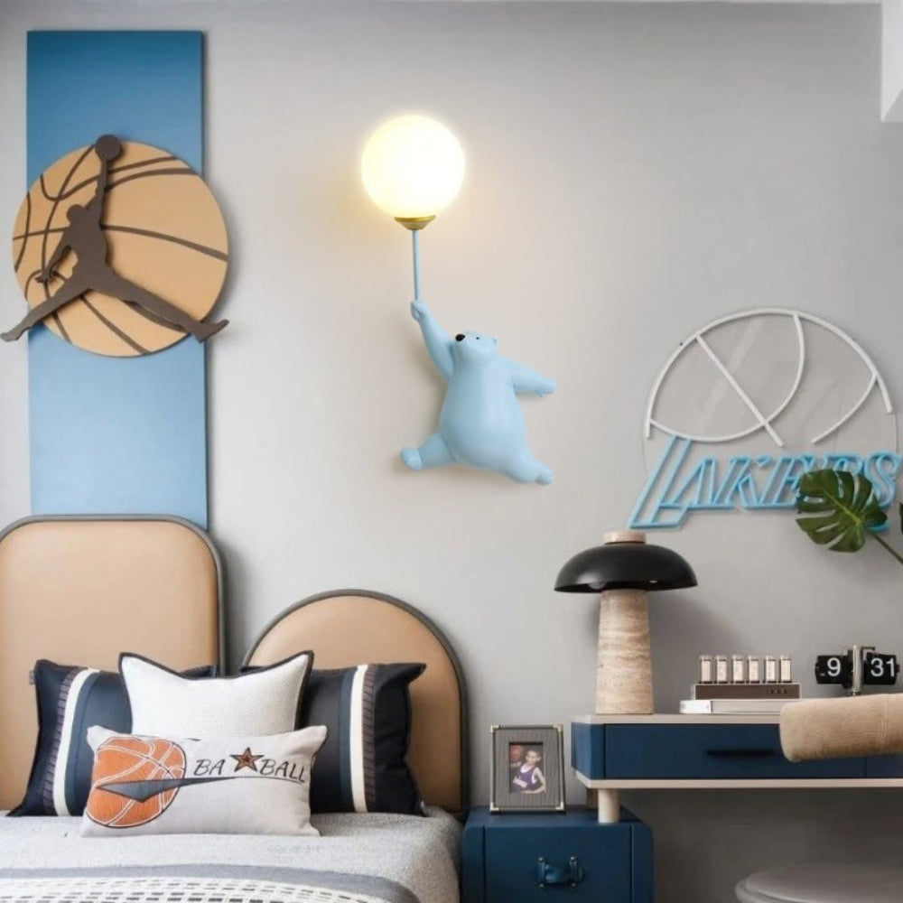 Modern Wall Lamp Cute Bear Design Home Decor Accent